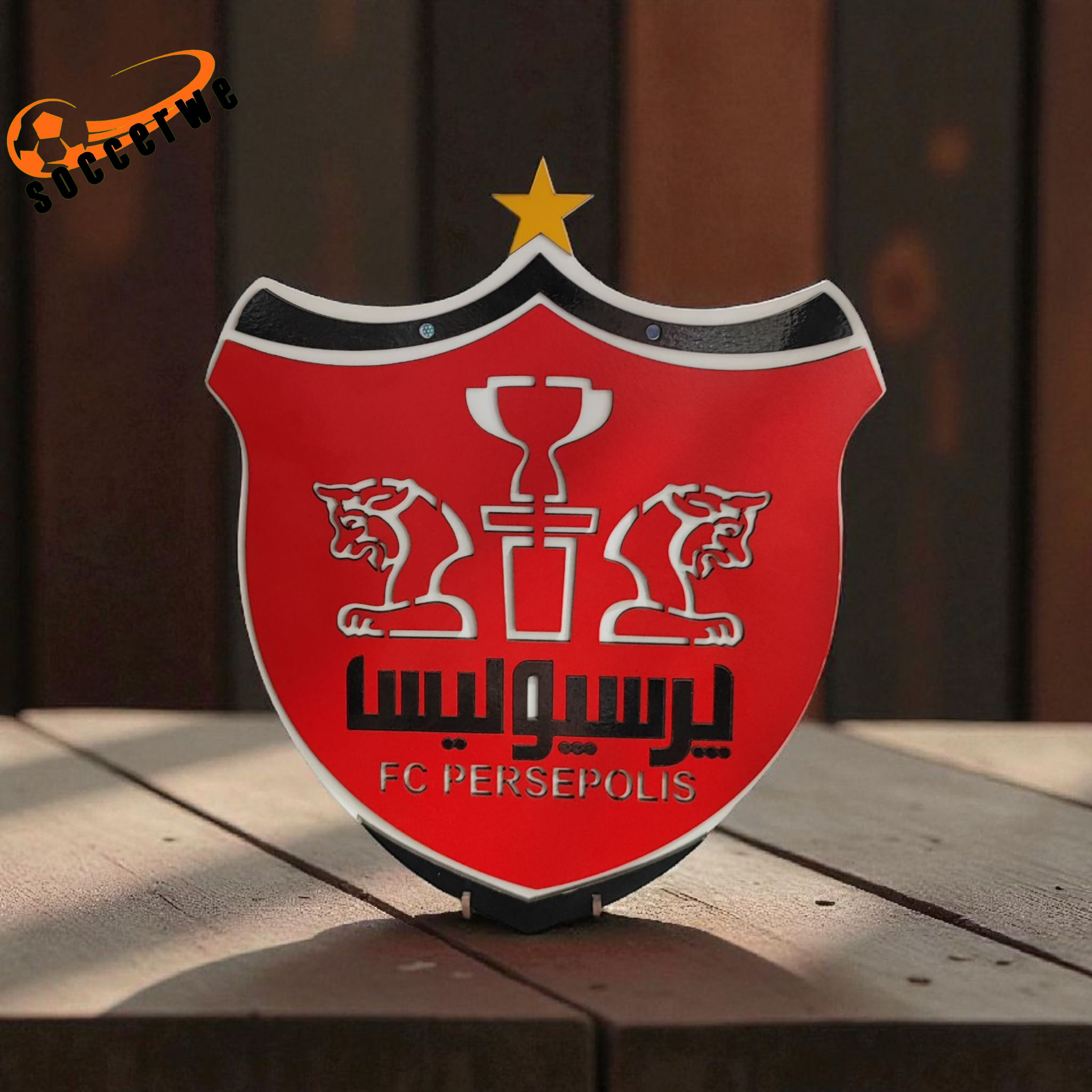 تابلو چوبی لوگو پرسپولیس سه‌بعدی