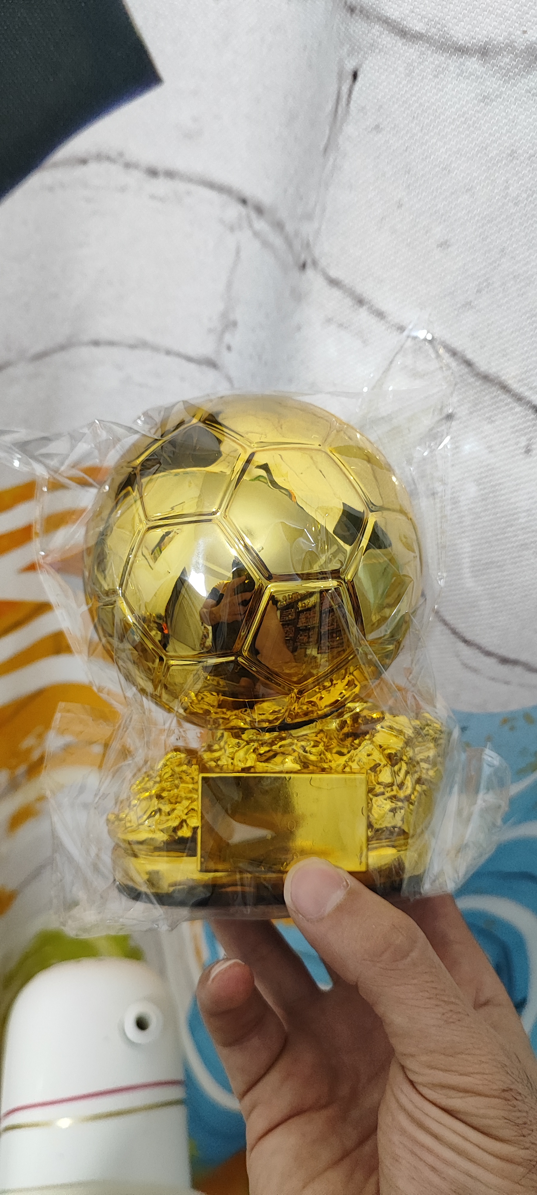 ماکت توپ طلا فوتبال اورجینال وارداتی ۱۵ سانتی