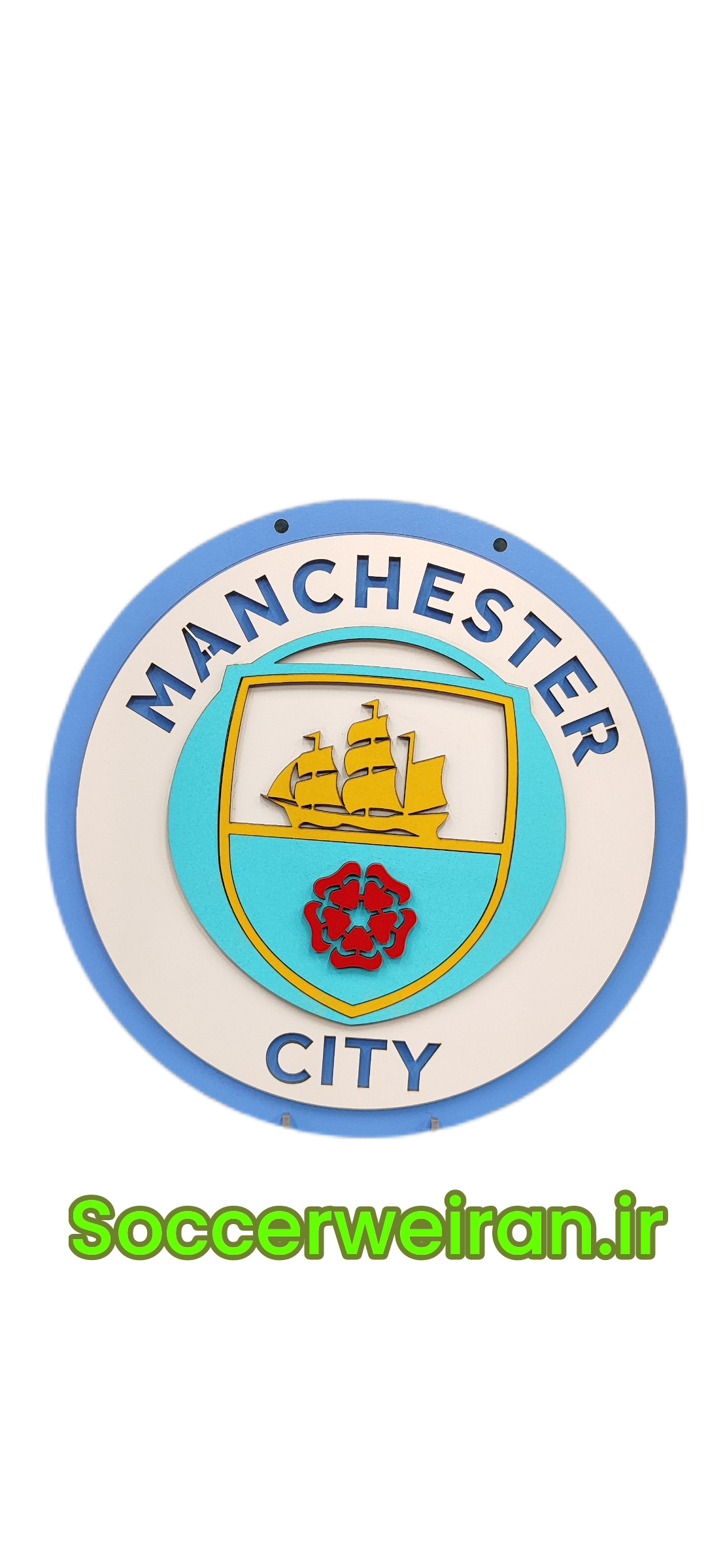 تابلو چوبی لوگو باشگاه منچستر سیتی سه بعدی