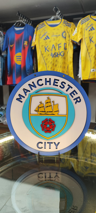 تابلو چوبی لوگو باشگاه منچسترسیتی