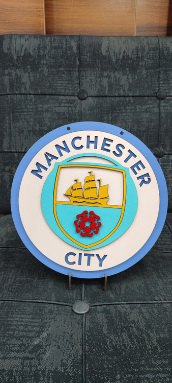 تابلو چوبی لوگو باشگاه منچستر سیتی