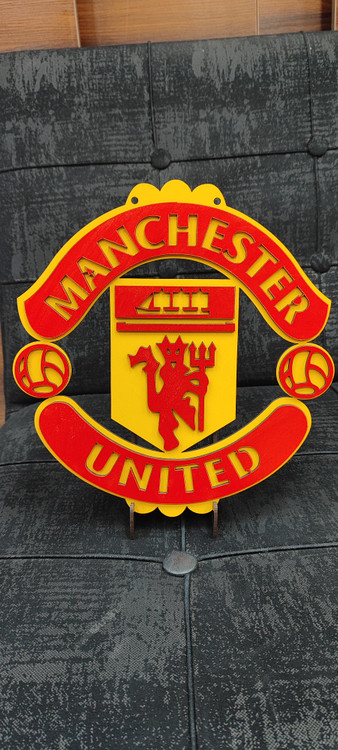 تابلو چوبی لوگو باشگاه منچستریونایتد