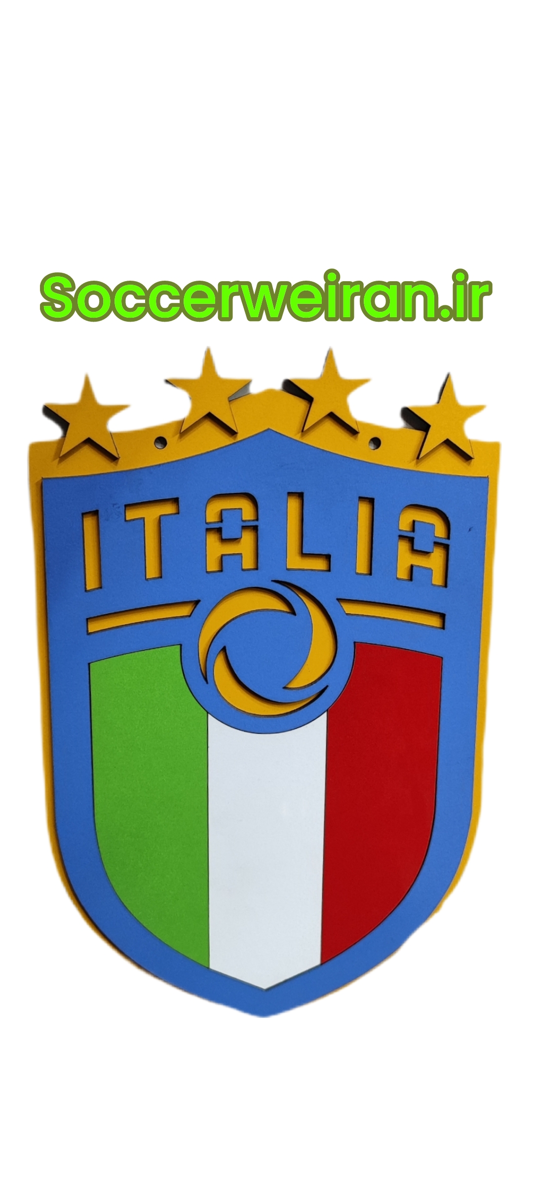 تابلو چوبی لوگو تیم ملی ایتالیا سه بعدی