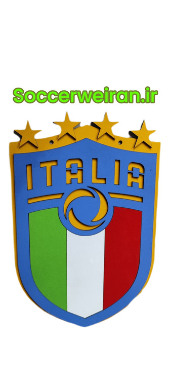 تابلو چوبی لوگو تیم ملی ایتالیا سه بعدی